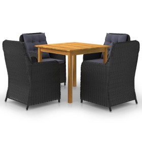 3067729 5 Piece Garden Dining Set Black (147875+2x46548) de vidaXL, Conjuntos de jardín - Ref: Foro24-3067729, Precio: 686,35...