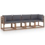 4-seater pallet sofa with impregnated pine wood cushions by vidaXL, Garden sets - Ref: Foro24-3067332, Price: 250,99 €, Disco...