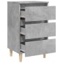 Mesitas de noche 2 uds patas madera gris hormigón 40x35x69 cm de vidaXL, Mesitas de noche - Ref: Foro24-805896, Precio: 117,3...