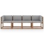 4-seater pallet sofa with pine wood cushions impregnated. by vidaXL, Garden sets - Ref: Foro24-3067333, Price: 250,99 €, Disc...