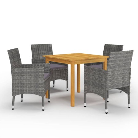 Juego de comedor de jardín de 5 piezas gris de vidaXL, Conjuntos de jardín - Ref: Foro24-3067672, Precio: 384,73 €, Descuento: %