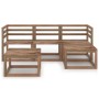 Garden furniture set, 5 pieces, with cushions, made of brown impregnated pine wood. by vidaXL, Garden sets - Ref: Foro24-3067...