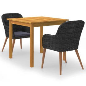 3-piece black garden dining set by vidaXL, Garden sets - Ref: Foro24-3067730, Price: 304,99 €, Discount: %