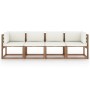 4-seater pallet sofa with impregnated pine wood cushions by vidaXL, Garden sets - Ref: Foro24-3067334, Price: 317,99 €, Disco...