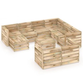 Gartenmöbel-Set 10-teilig grün imprägniertes Kiefernholz von vidaXL, Gartensets - Ref: Foro24-3068091, Preis: 902,99 €, Rabat...