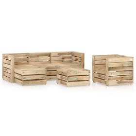 Gartenmöbel-Set 6-teilig grün imprägniertes Kiefernholz von vidaXL, Gartensets - Ref: Foro24-3068099, Preis: 488,99 €, Rabatt: %