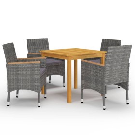 Gray 5-Piece Garden Dining Set by vidaXL, Garden sets - Ref: Foro24-3067678, Price: 387,99 €, Discount: %