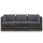 3-Sitzer-Gartensofa mit grau imprägnierten Holzkissen von vidaXL, Gartensets - Ref: Foro24-3068168, Preis: 326,26 €, Rabatt: %