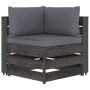 3-seater garden sofa with gray impregnated wood cushions by vidaXL, Garden sets - Ref: Foro24-3068168, Price: 326,26 €, Disco...