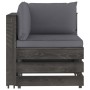 3-seater garden sofa with gray impregnated wood cushions by vidaXL, Garden sets - Ref: Foro24-3068168, Price: 326,26 €, Disco...