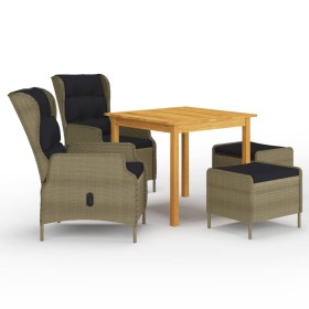 5-piece brown garden dining set by vidaXL, Garden sets - Ref: Foro24-3067752, Price: 904,99 €, Discount: %