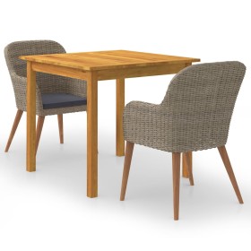 Brown 3-Piece Garden Dining Set by vidaXL, Garden sets - Ref: Foro24-3067731, Price: 340,99 €, Discount: %