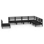 Garden furniture set 7 pieces solid black pine wood by vidaXL, Garden sets - Ref: Foro24-3083038, Price: 384,39 €, Discount: %