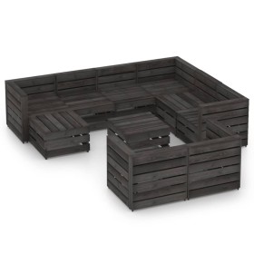 Garden furniture set 10 pieces gray impregnated pine wood by vidaXL, Garden sets - Ref: Foro24-3068090, Price: 720,99 €, Disc...