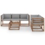 6-piece garden furniture set with gray cushions by vidaXL, Garden sets - Ref: Foro24-3067405, Price: 354,75 €, Discount: %