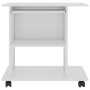 Mesa de ordenador madera contrachapada blanco brillo 80x50x75cm de vidaXL, Escritorios - Ref: Foro24-802900, Precio: 72,95 €,...