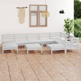 Gartenmöbel-Set 10-teilig aus massivem weißem Kiefernholz von vidaXL, Gartensets - Ref: Foro24-3083030, Preis: 499,60 €, Raba...