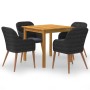 Juego de comedor para jardín 5 piezas negro de vidaXL, Conjuntos de jardín - Ref: Foro24-3067732, Precio: 524,99 €, Descuento: %