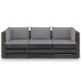 3-Sitzer-Palettensofa mit grau imprägnierten Kiefernholzkissen von vidaXL, Gartensets - Ref: Foro24-3068169, Preis: 337,08 €,...