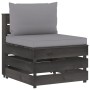 3-seater pallet sofa with gray impregnated pine wood cushions by vidaXL, Garden sets - Ref: Foro24-3068169, Price: 323,99 €, ...