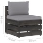 3-Sitzer-Palettensofa mit grau imprägnierten Kiefernholzkissen von vidaXL, Gartensets - Ref: Foro24-3068169, Preis: 337,08 €,...