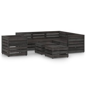 8 Stück imprägniertes Kiefernholz Gartenmöbel Set grau von vidaXL, Gartensets - Ref: Foro24-3068104, Preis: 596,99 €, Rabatt: %