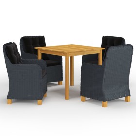 Juego de comedor para jardín de 5 piezas gris oscuro de vidaXL, Conjuntos de jardín - Ref: Foro24-3067758, Precio: 650,38 €, ...