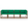 4-seater pallet sofa with impregnated pine wood cushions by vidaXL, Garden sets - Ref: Foro24-3067337, Price: 224,70 €, Disco...