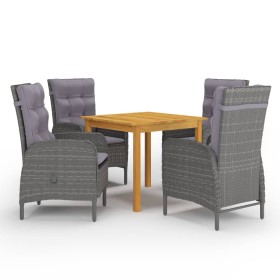 Juego de comedor de jardín de 5 piezas gris de vidaXL, Conjuntos de jardín - Ref: Foro24-3067681, Precio: 925,99 €, Descuento: %