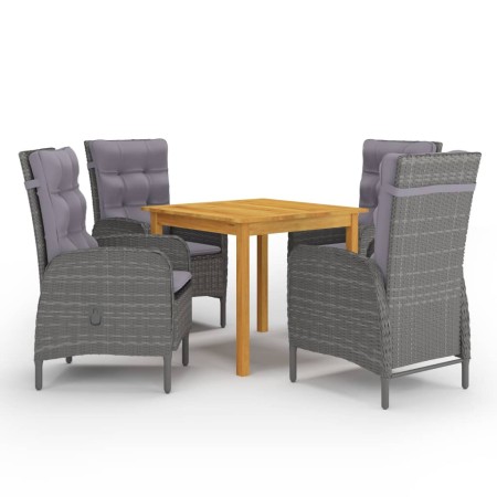 Juego de comedor de jardín de 5 piezas gris de vidaXL, Conjuntos de jardín - Ref: Foro24-3067681, Precio: 951,21 €, Descuento: %