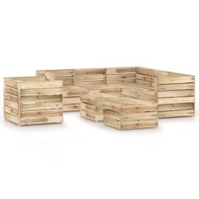 Garden furniture set 8 pieces green impregnated pine wood by vidaXL, Garden sets - Ref: Foro24-3068105, Price: 657,80 €, Disc...