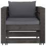 2-piece garden furniture set with gray impregnated wood cushions by vidaXL, Garden sets - Ref: Foro24-3068144, Price: 193,94 ...