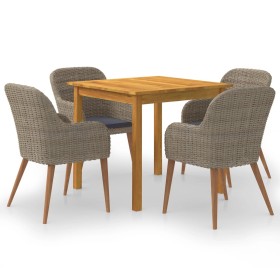 Brown 5-piece garden dining set by vidaXL, Garden sets - Ref: Foro24-3067733, Price: 565,99 €, Discount: %