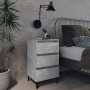 Mesita de noche con patas metal gris hormigón 40x35x69 cm de vidaXL, Mesitas de noche - Ref: Foro24-805913, Precio: 53,41 €, ...