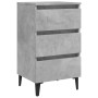 Mesita de noche con patas metal gris hormigón 40x35x69 cm de vidaXL, Mesitas de noche - Ref: Foro24-805913, Precio: 53,11 €, ...