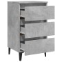 Mesita de noche con patas metal gris hormigón 40x35x69 cm de vidaXL, Mesitas de noche - Ref: Foro24-805913, Precio: 53,41 €, ...