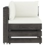 3-seater pallet sofa with gray impregnated pine wood cushions by vidaXL, Garden sets - Ref: Foro24-3068170, Price: 364,69 €, ...