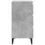 Mesita de noche con patas metal gris hormigón 40x35x69 cm de vidaXL, Mesitas de noche - Ref: Foro24-805913, Precio: 53,11 €, ...