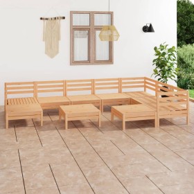 10-teiliges Gartenmöbel-Set aus massivem Kiefernholz von vidaXL, Gartensets - Ref: Foro24-3083029, Preis: 448,20 €, Rabatt: %