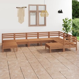 Garden furniture set 9 pieces solid honey brown pine wood by vidaXL, Garden sets - Ref: Foro24-3083027, Price: 479,46 €, Disc...