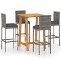 5-piece garden bar set with gray cushions by vidaXL, Garden sets - Ref: Foro24-3067945, Price: 380,11 €, Discount: %