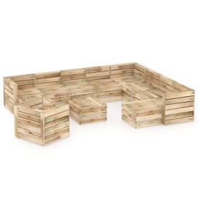 Garden furniture set 12 pieces green impregnated pine wood by vidaXL, Garden sets - Ref: Foro24-3068107, Price: 839,18 €, Dis...