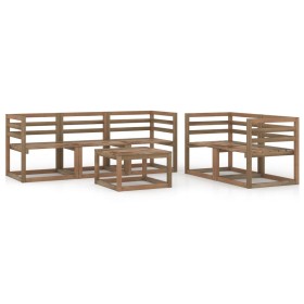 Garden furniture 6 pieces brown impregnated pine wood cushions by vidaXL, Garden sets - Ref: Foro24-3067607, Price: 193,66 €,...