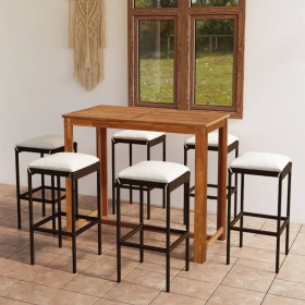 7-piece garden bar set with brown cushions by vidaXL, Garden sets - Ref: Foro24-3067997, Price: 360,99 €, Discount: %