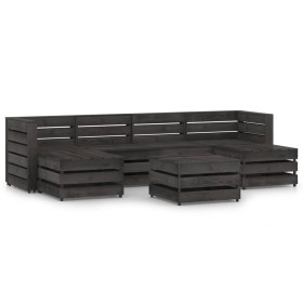 Set de muebles de jardín 7 pzas madera de pino impregnada gris de vidaXL, Conjuntos de jardín - Ref: Foro24-3068076, Precio: ...