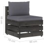 8-piece garden furniture with gray impregnated wood cushions by vidaXL, Garden sets - Ref: Foro24-3068360, Price: 713,99 €, D...