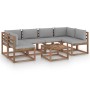 Garden furniture made of 7 pallet pieces with cushions, impregnated wood. by vidaXL, Garden sets - Ref: Foro24-3067477, Price...