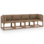 4-seater pallet sofa with impregnated pine wood cushions by vidaXL, Garden sets - Ref: Foro24-3067340, Price: 278,99 €, Disco...