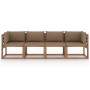 4-seater pallet sofa with impregnated pine wood cushions by vidaXL, Garden sets - Ref: Foro24-3067340, Price: 278,99 €, Disco...