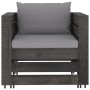 2-piece garden furniture with gray impregnated wood cushions by vidaXL, Garden sets - Ref: Foro24-3068145, Price: 195,78 €, D...